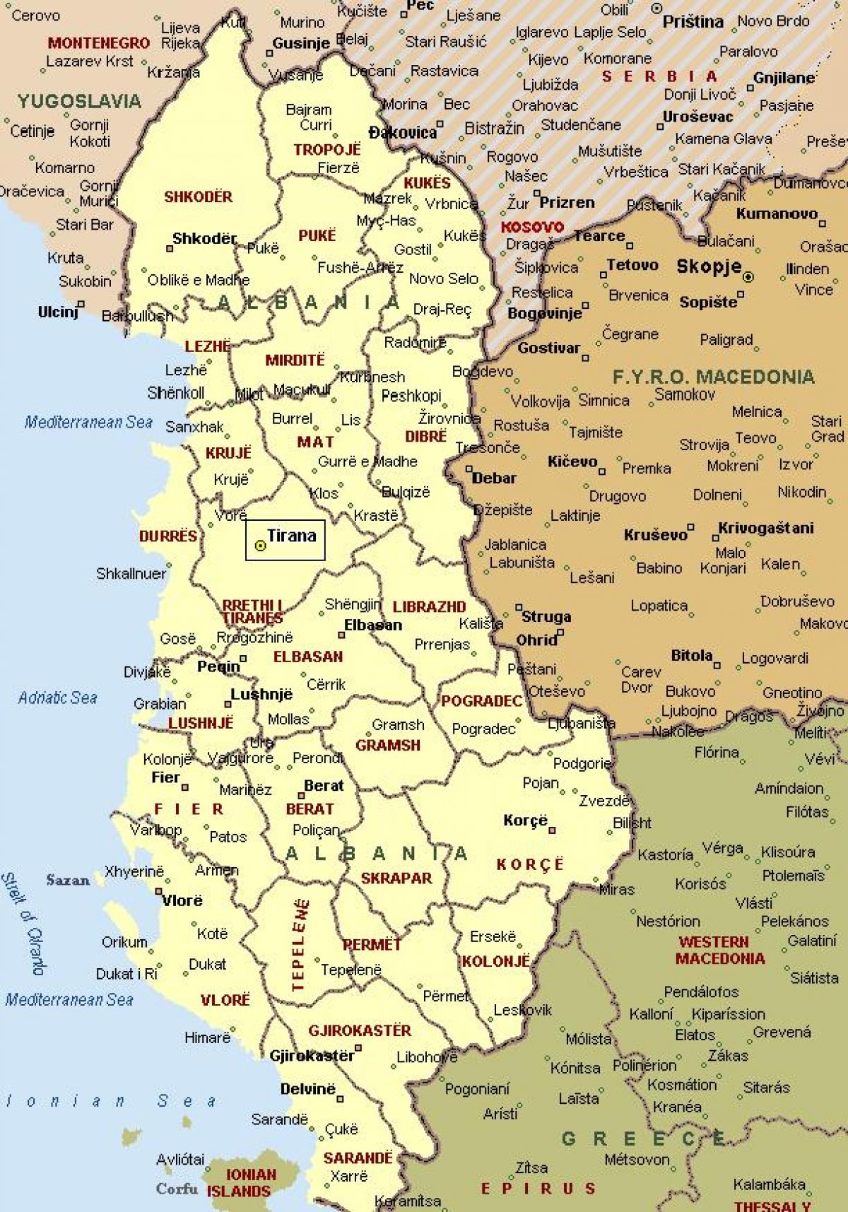வரைபடம் அல்பெனியன் கடற்கரையில்